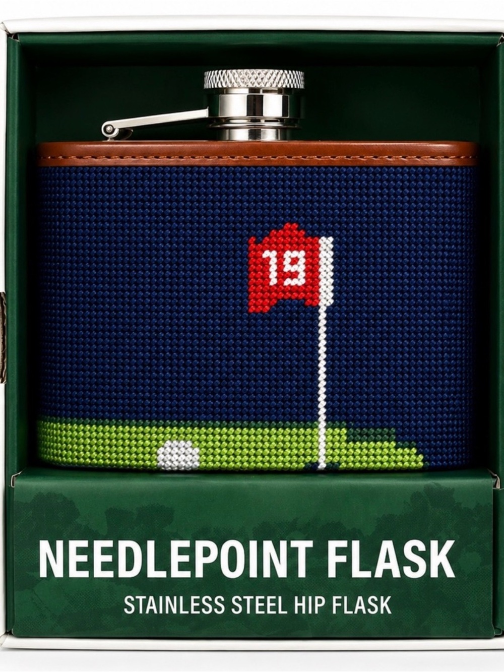 NEW Eastwood Pines Needlepoint Flask